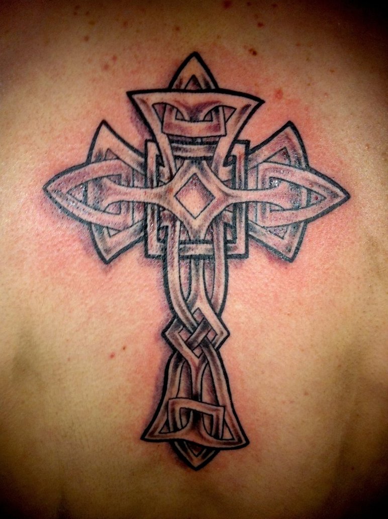 celtic cross with irish flag tattoo